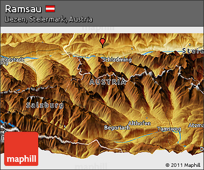Physical Panoramic Map of Ramsau