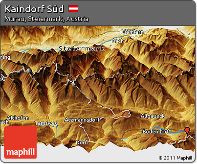 Physical Panoramic Map of Kaindorf Süd