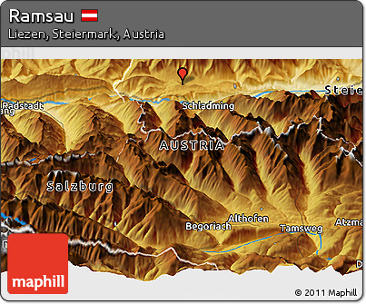 Physical Panoramic Map of Ramsau