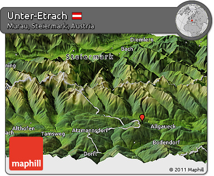 Satellite Panoramic Map of Unter-Etrach