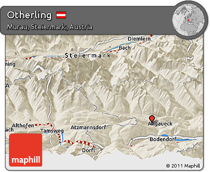 Shaded Relief Panoramic Map of Otherling