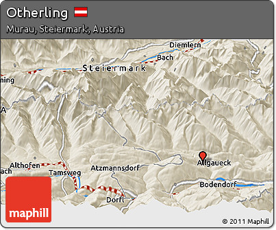 Shaded Relief Panoramic Map of Otherling