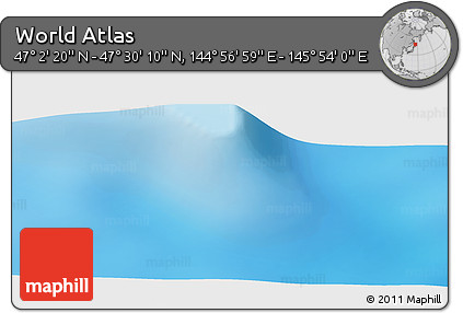 Physical Panoramic Map of the Area around 47° 16' 15" N, 145° 25' 30" E