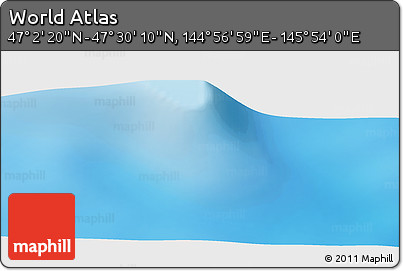 Physical Panoramic Map of the Area around 47° 16' 15" N, 145° 25' 30" E