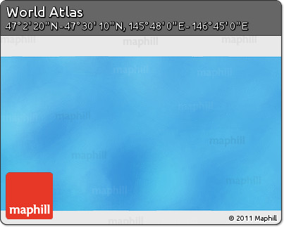 Shaded Relief 3D Map of the Area around 47° 16' 15" N, 146° 16' 30" E