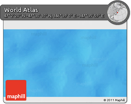 Physical 3D Map of the Area around 47° 16' 15" N, 147° 7' 30" E