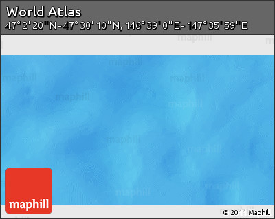 Physical 3D Map of the Area around 47° 16' 15" N, 147° 7' 30" E