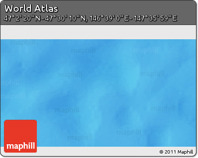 Physical 3D Map of the Area around 47° 16' 15" N, 147° 7' 30" E