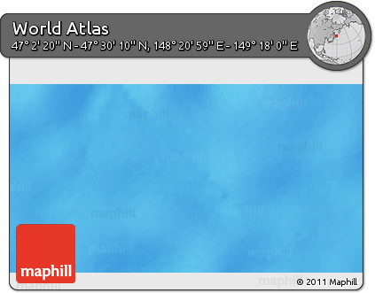 Physical 3D Map of the Area around 47° 16' 15" N, 148° 49' 29" E