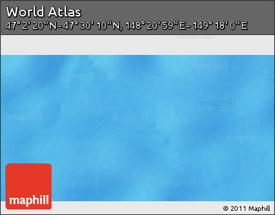 Physical 3D Map of the Area around 47° 16' 15" N, 148° 49' 29" E