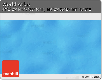 Physical 3D Map of the Area around 47° 16' 15" N, 148° 49' 29" E