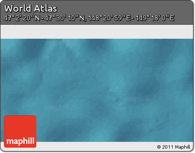 Satellite 3D Map of the Area around 47° 16' 15" N, 148° 49' 29" E