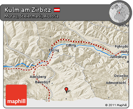 Shaded Relief 3D Map of Kulm Am Zirbitz