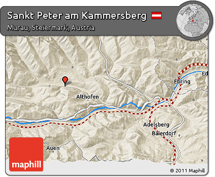 Shaded Relief 3D Map of Sankt Peter Am Kammersberg