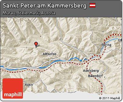 Shaded Relief 3D Map of Sankt Peter Am Kammersberg