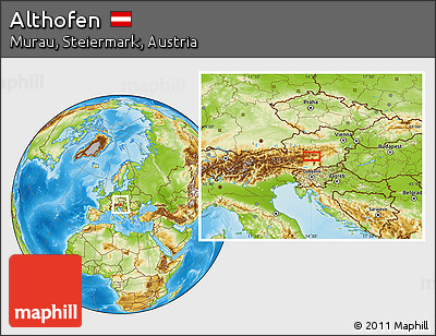 Physical Location Map of Althofen