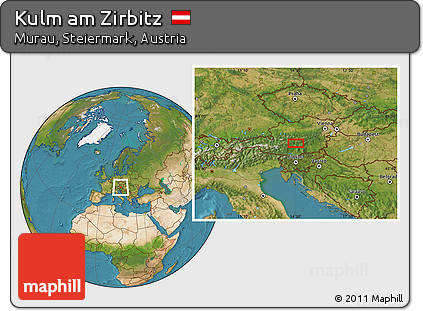 Satellite Location Map of Kulm Am Zirbitz
