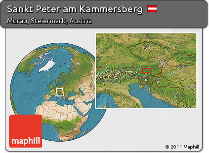 Satellite Location Map of Sankt Peter Am Kammersberg