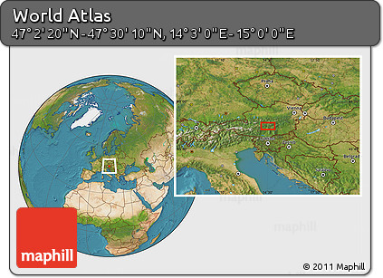 Satellite Location Map of the Area around 47° 16' 15" N, 14° 31' 30" E