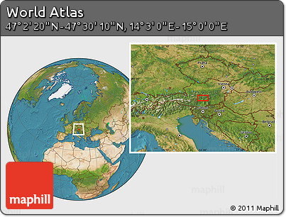 Satellite Location Map of the Area around 47° 16' 15" N, 14° 31' 30" E