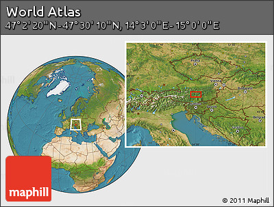 Satellite Location Map of the Area around 47° 16' 15" N, 14° 31' 30" E