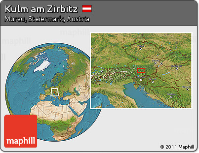 Satellite Location Map of Kulm Am Zirbitz