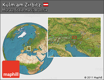 Satellite Location Map of Kulm Am Zirbitz