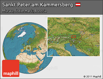 Satellite Location Map of Sankt Peter Am Kammersberg
