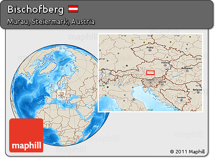 Shaded Relief Location Map of Bischofberg