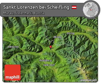 Satellite Map of Sankt Lorenzen Bei Scheifling