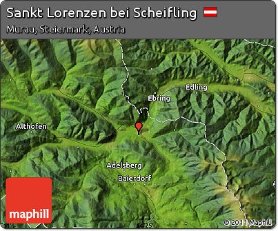 Satellite Map of Sankt Lorenzen Bei Scheifling