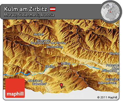 Physical Panoramic Map of Kulm Am Zirbitz