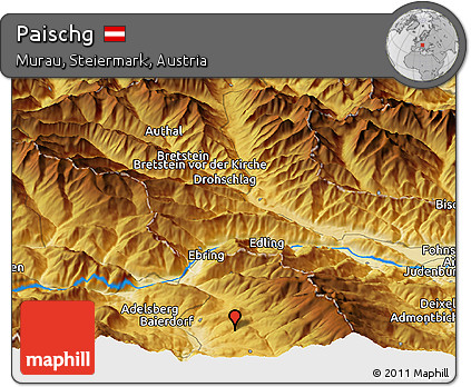 Physical Panoramic Map of Paischg