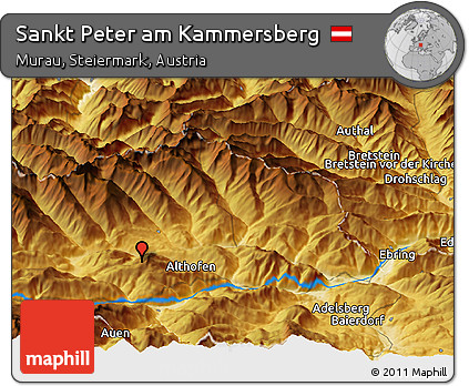 Physical Panoramic Map of Sankt Peter Am Kammersberg