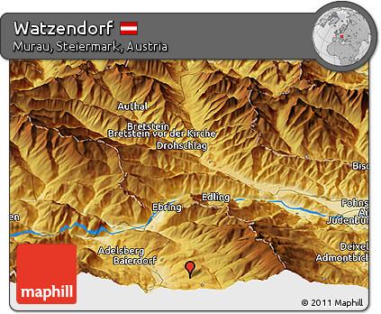 Physical Panoramic Map of Watzendorf