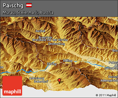 Physical Panoramic Map of Paischg