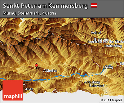 Physical Panoramic Map of Sankt Peter Am Kammersberg