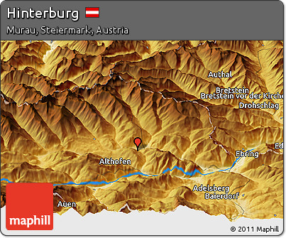 Physical Panoramic Map of Hinterburg