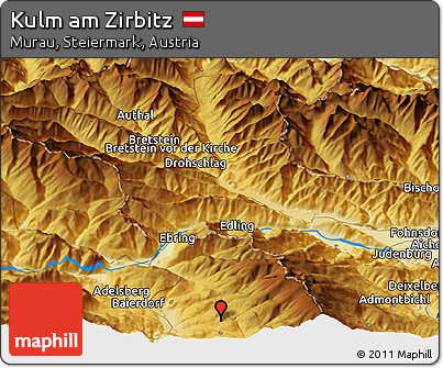 Physical Panoramic Map of Kulm Am Zirbitz
