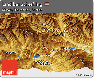 Physical Panoramic Map of Lind Bei Scheifling