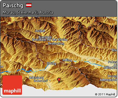 Physical Panoramic Map of Paischg