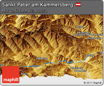 Physical Panoramic Map of Sankt Peter Am Kammersberg
