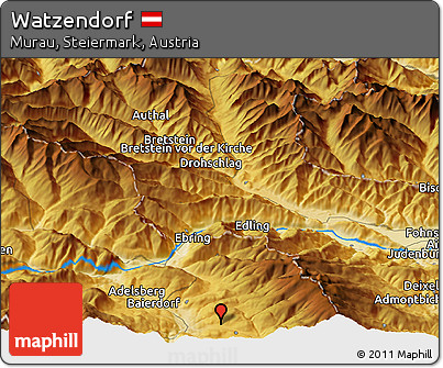 Physical Panoramic Map of Watzendorf
