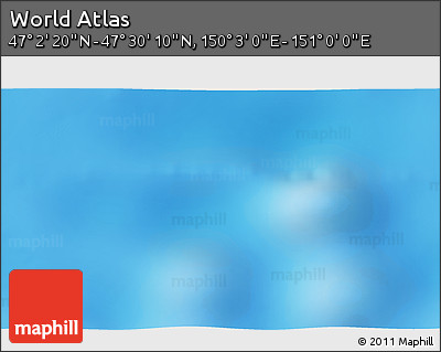 Physical 3D Map of the Area around 47° 16' 15" N, 150° 31' 30" E