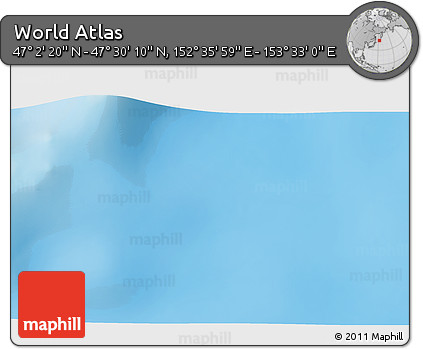 Physical 3D Map of the Area around 47° 16' 15" N, 153° 4' 29" E