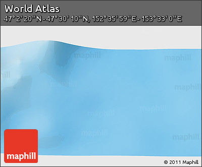 Physical 3D Map of the Area around 47° 16' 15" N, 153° 4' 29" E