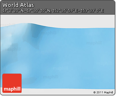 Physical 3D Map of the Area around 47° 16' 15" N, 153° 4' 29" E