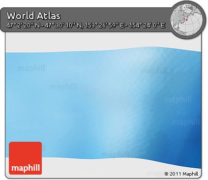 Physical 3D Map of the Area around 47° 16' 15" N, 153° 55' 30" E