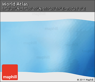 Physical 3D Map of the Area around 47° 16' 15" N, 153° 55' 30" E
