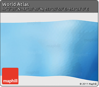 Physical 3D Map of the Area around 47° 16' 15" N, 153° 55' 30" E